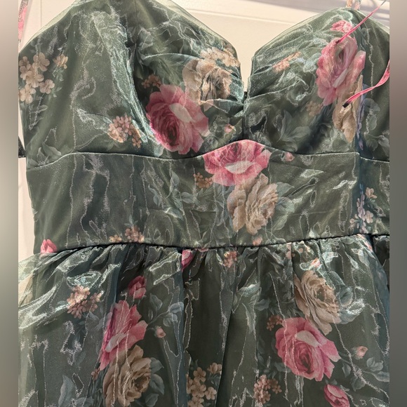 Miami by Francesca’s Green and Pink Floral Dress -  XL - Picture 2 of 6